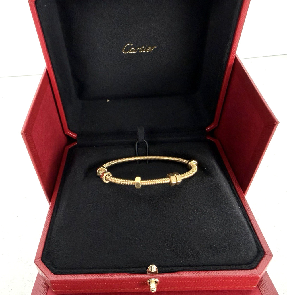 Cartier Ecrou de Cartier Bracelet 18K Yellow Gold with Nuts Size 16